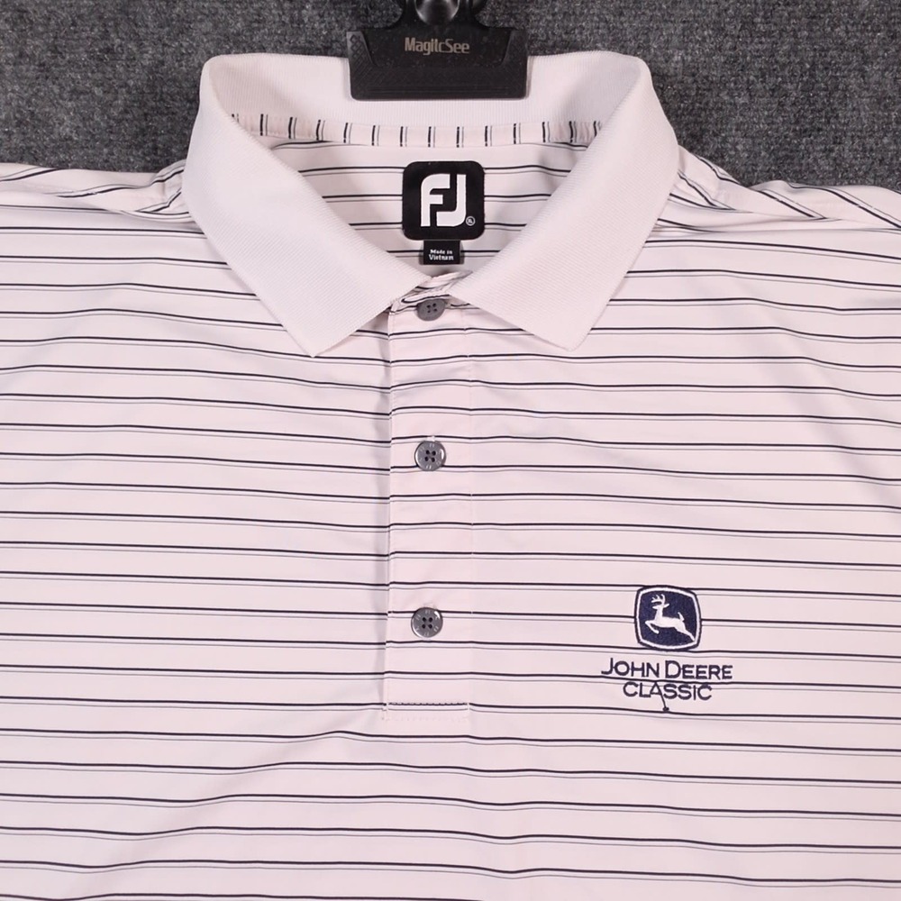 FootJoy FJ Polo Shirt Mens XL Striped John Deere Classic TPC Deere Run Golf